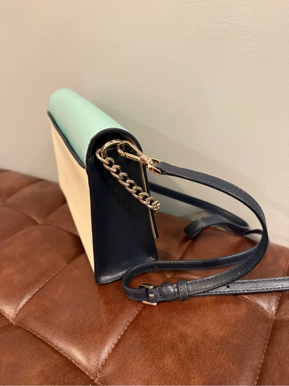 kate spade Mint, Cream & Navy Saffiano Crossbody